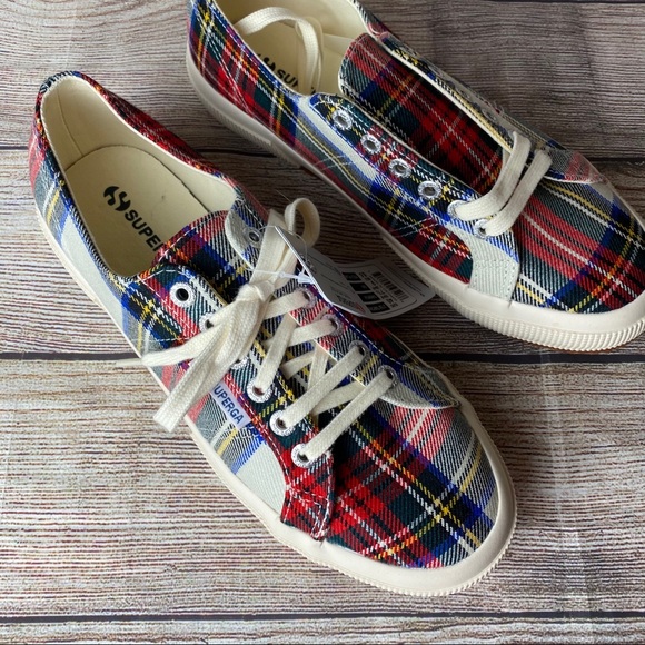 plaid superga